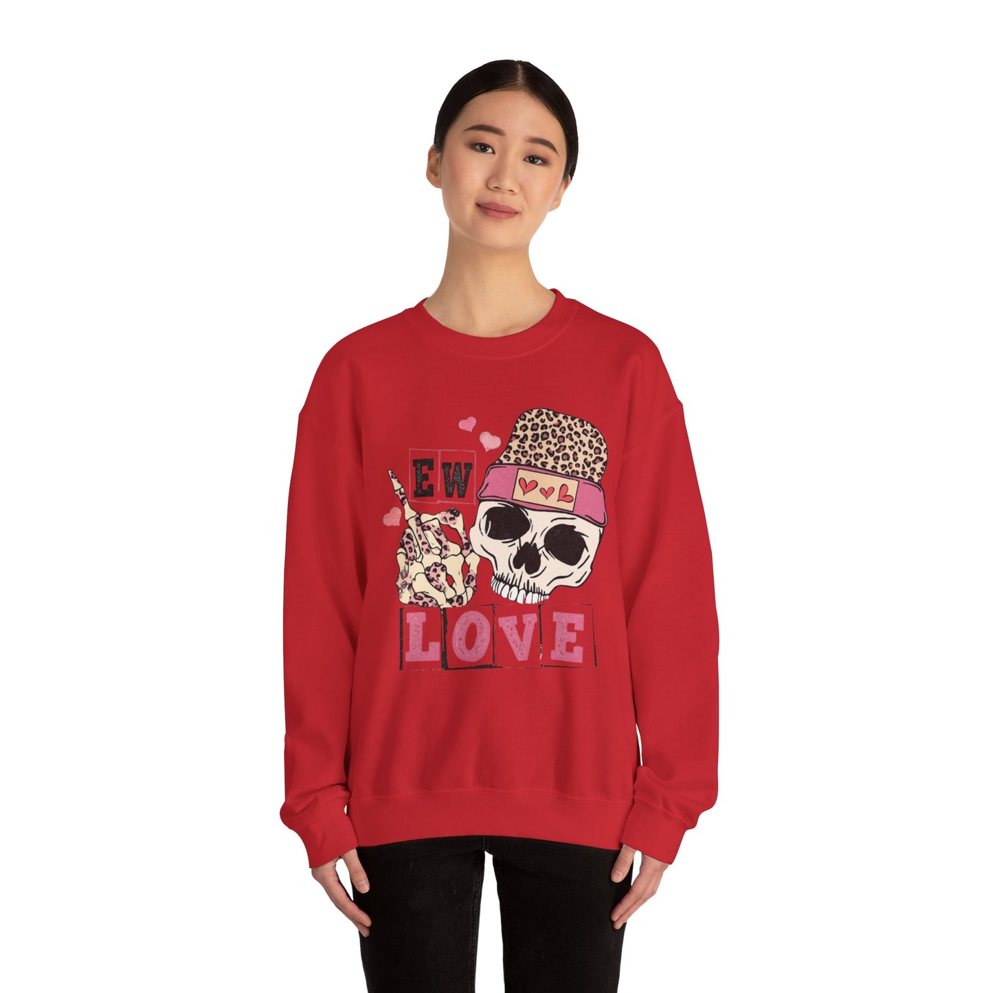 Skull & Flowers 'Ew Love' Crewneck Sweatshirt