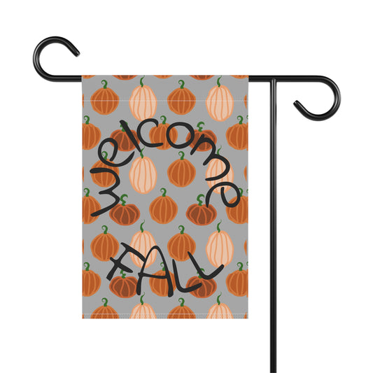 Fall Garden Banner, Welcome Fall Pumpkin Garden Flag