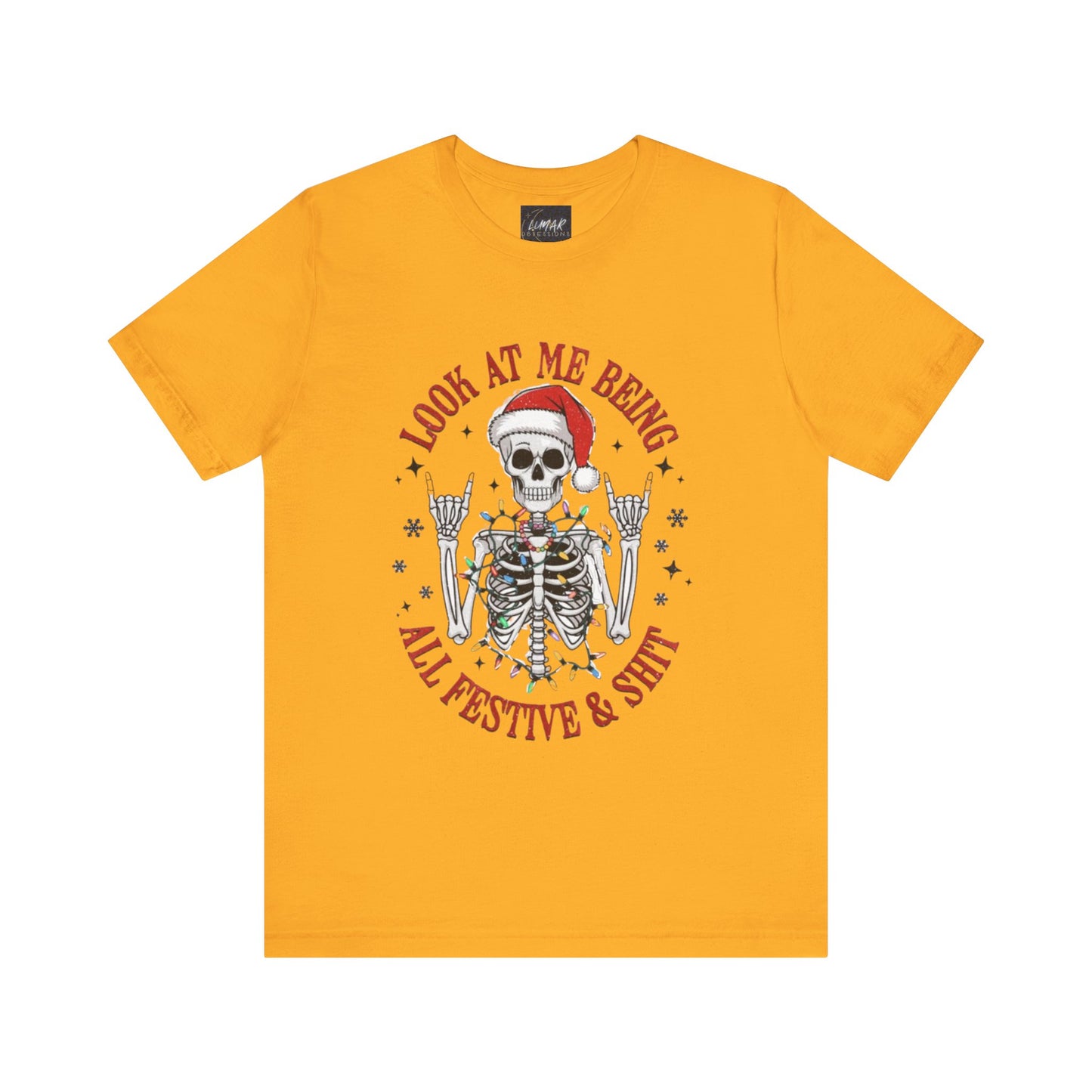 Festive Skeleton Tee - Unisex Jersey Short Sleeve T-Shirt
