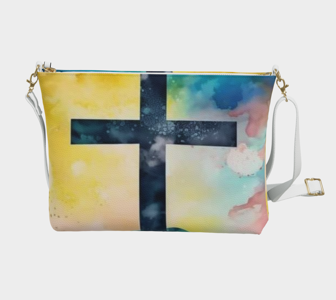 Cross/ Tie Dyed Crossbody Leather Purse