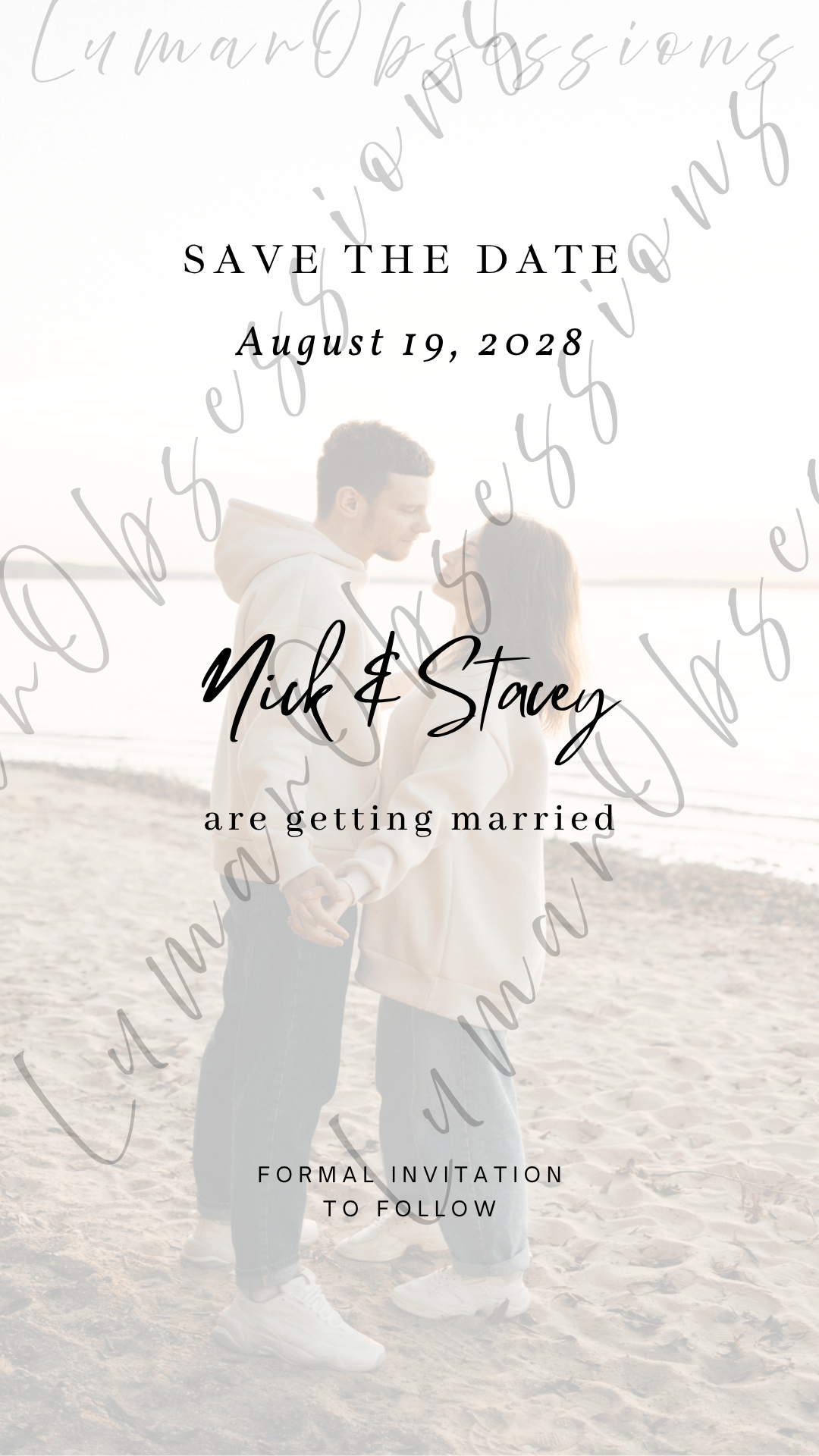 Editable Photo Save the Date Wedding Announcement Template