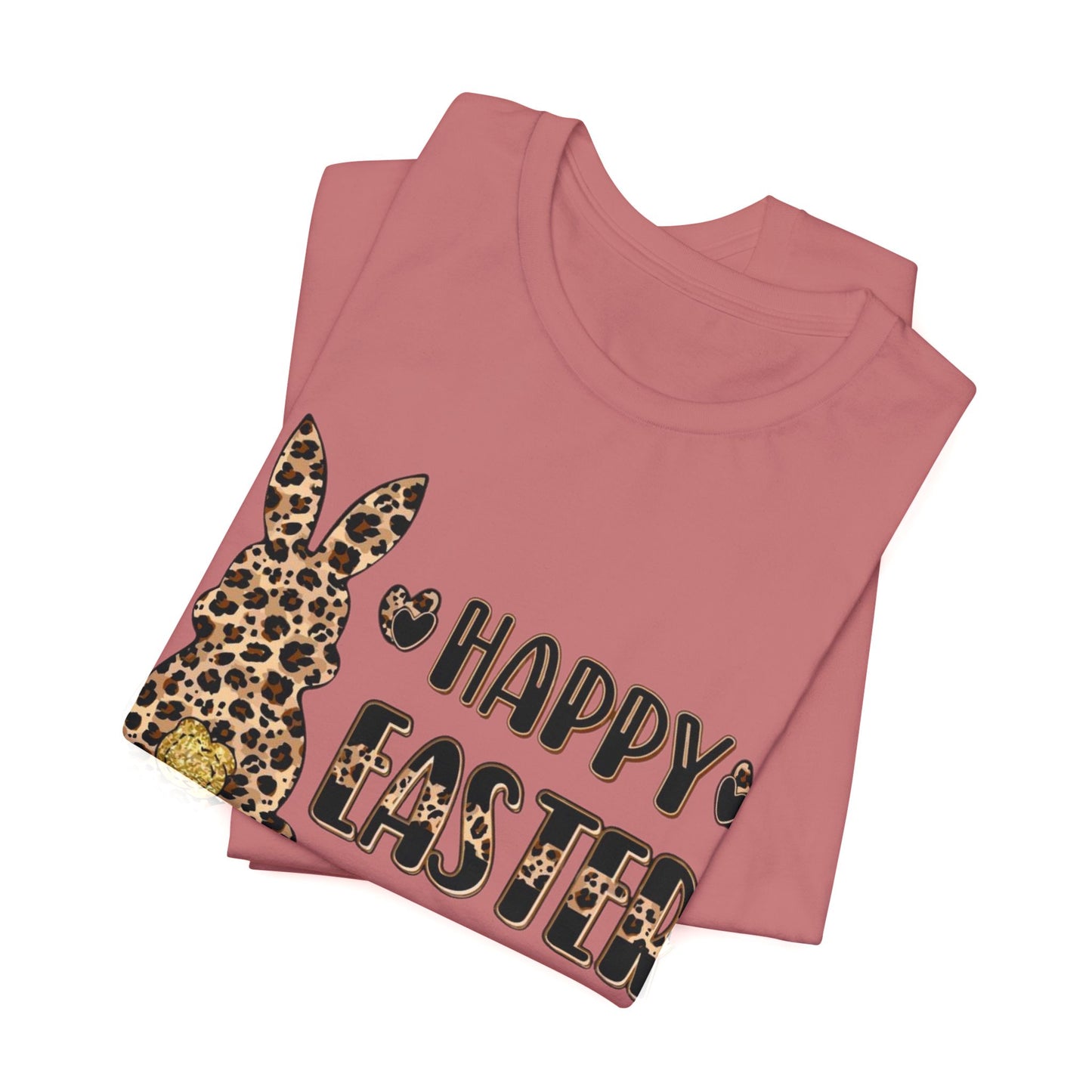 Leopard Print 'Happy Easter' Bunny Tee