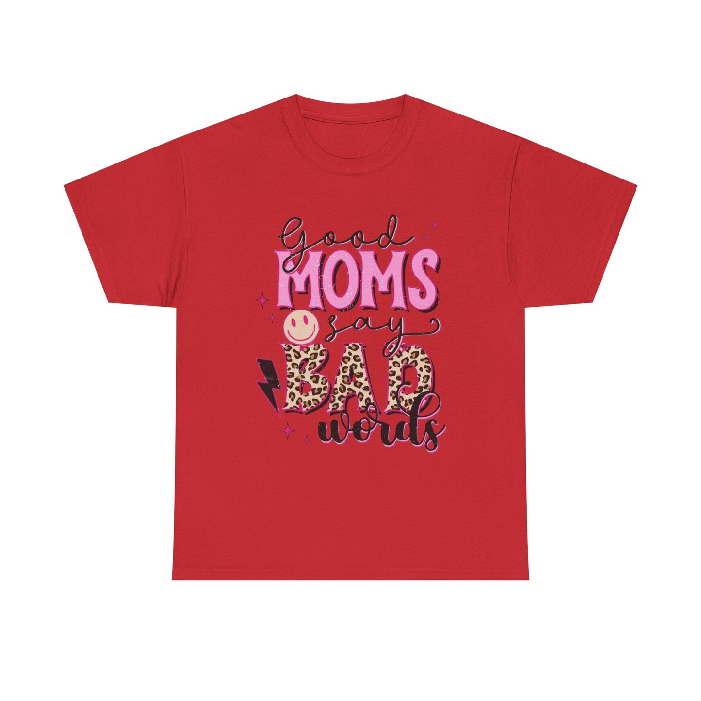 T-Shirt — "Good Moms Say Bad Words" Pink Leopard Graphic Mother's Day Tee