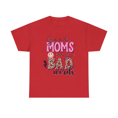 T-Shirt — "Good Moms Say Bad Words" Pink Leopard Graphic Mother's Day Tee