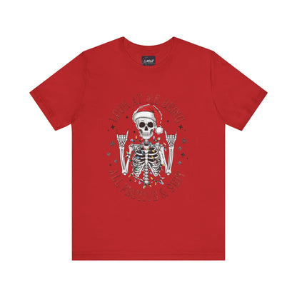 Festive Skeleton Tee - Unisex Jersey Short Sleeve T-Shirt