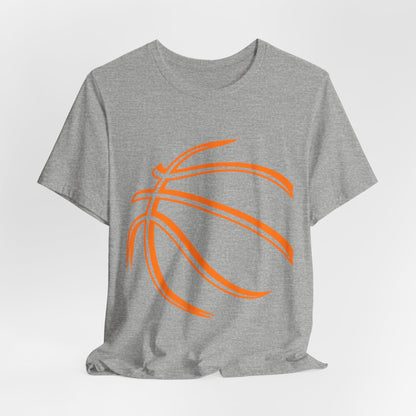 Basketball Line Art Tee — Orange Outline Basketball T-Shirt