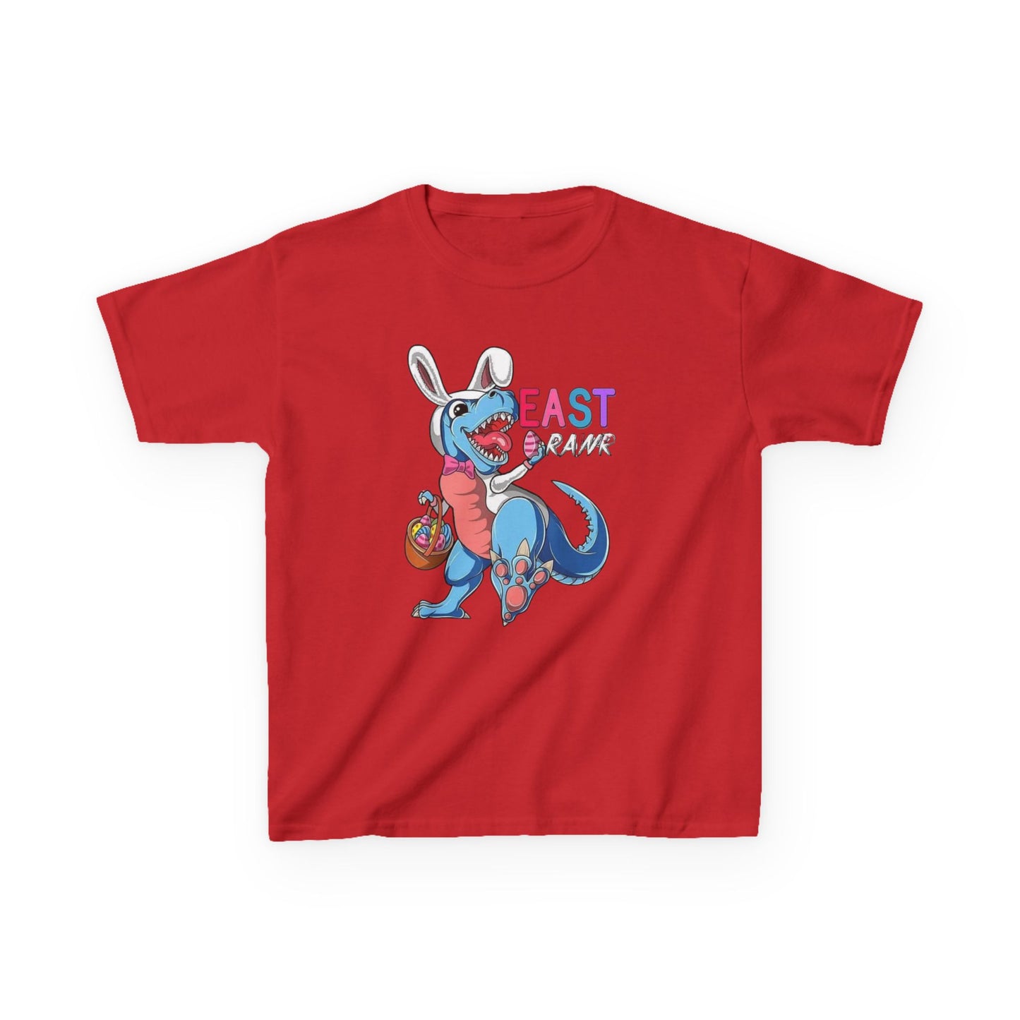 Kids 'Beast of Easter' Dino Bunny T‑Shirt — Cute Easter Dino with Basket
