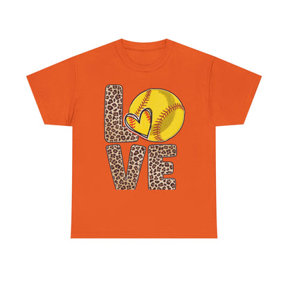 Softball Love Leopard Print T-Shirt