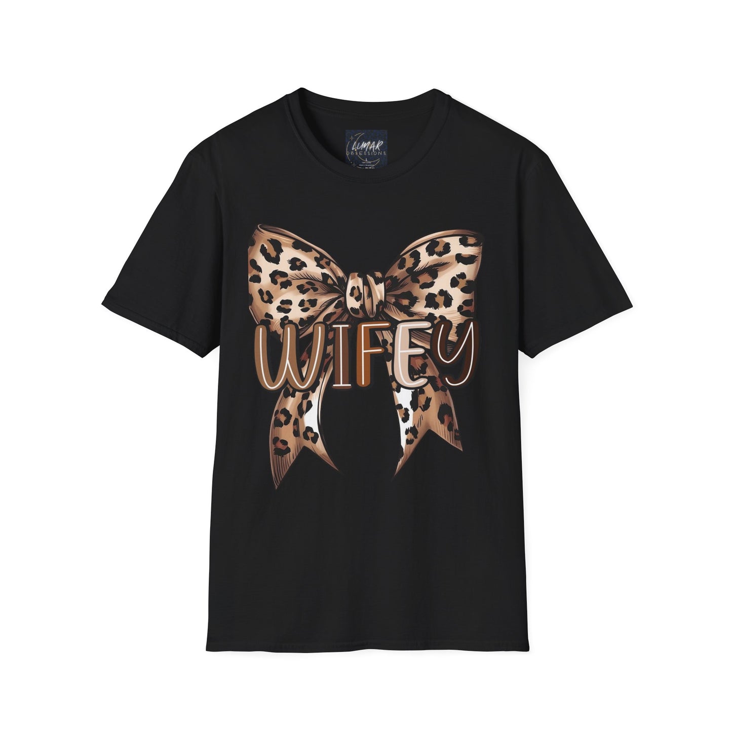 Wifey Leopard Bow T-Shirt — 'WIFEY' Leopard Print Bow Tee