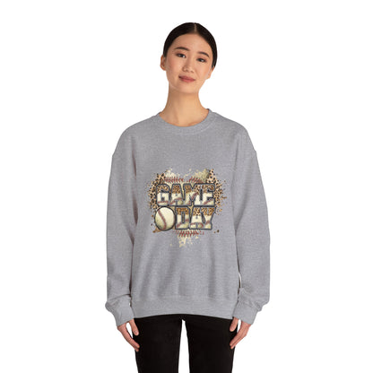 Softball 'Game Day' Crewneck Sweatshirt — Distressed Baseball Design