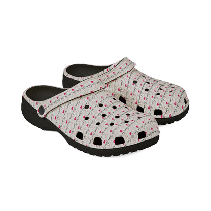 Cupid's Arrow- Merch- White Bow & Arrow Design- Colorful EVA Foam Clogs