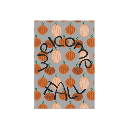 Fall Garden Banner, Welcome Fall Pumpkin Garden Flag