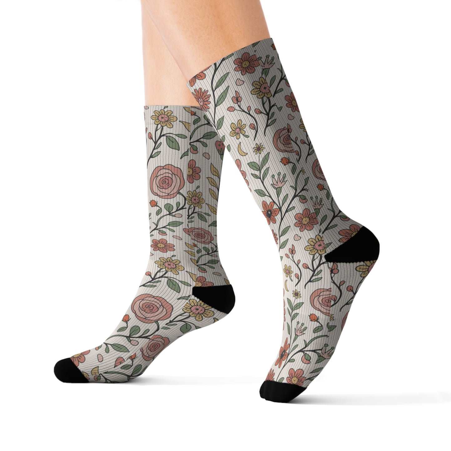 Floral Sublimation Socks | Cozy