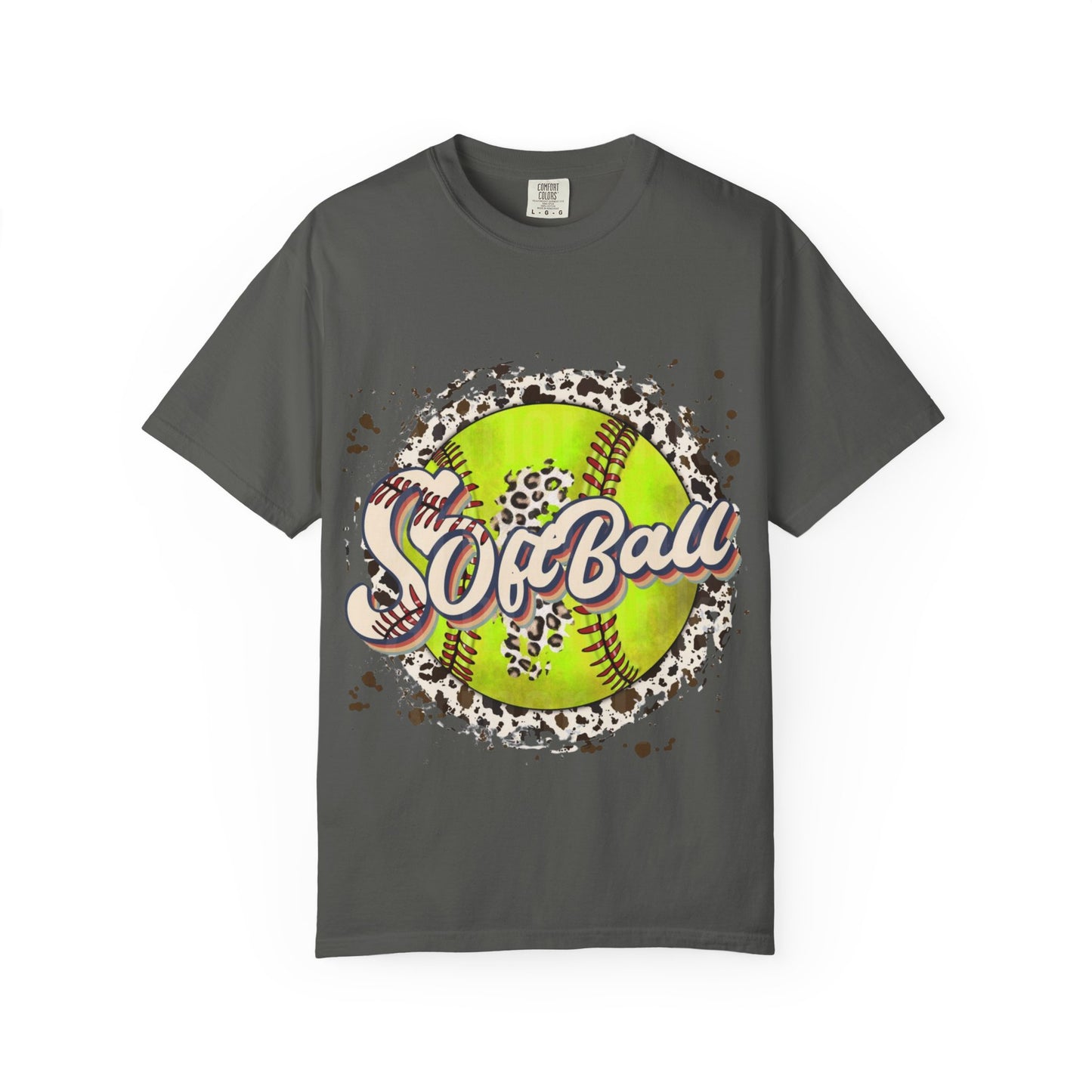 Softball Vintage Graphic T-Shirt — Neon Softball Logo Tee
