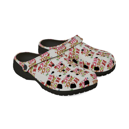 Grinch- HoHoHo Christmas Foam Rubber Shoes, Holiday Footwear, Fun Crocs