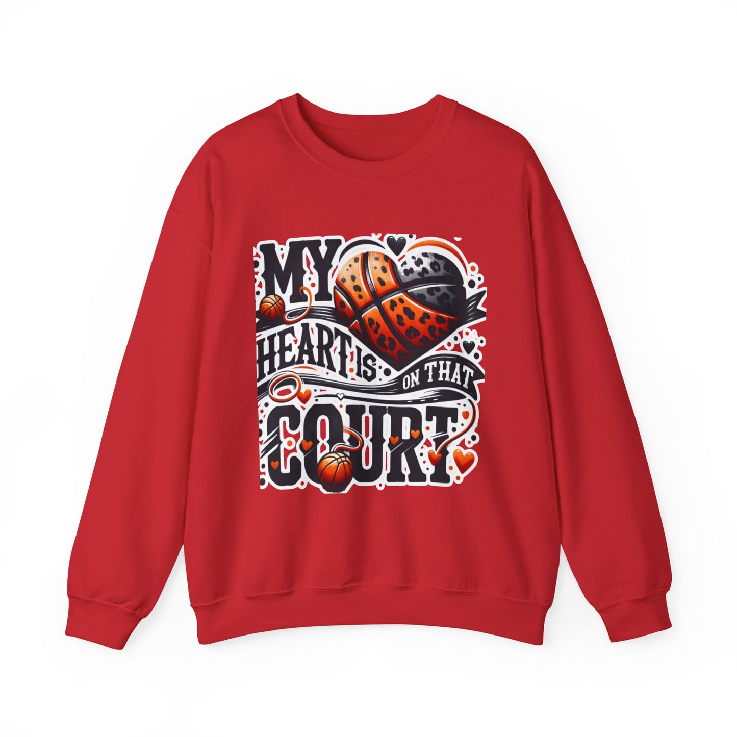 Basketball 'My ❤️Is On That Court' Crewneck Sweatshirt