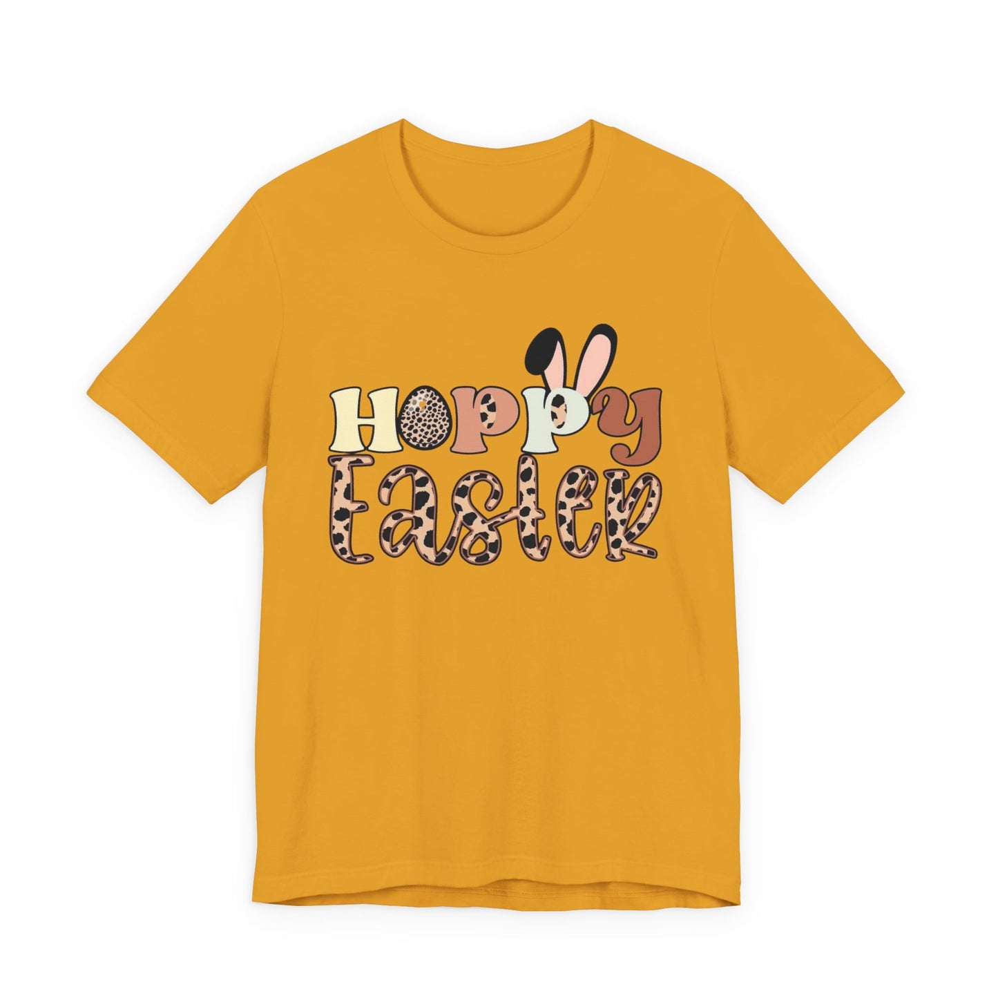 Happy Easter Leopard Print Tee — Cute Bunny Egg Holiday T-Shirt