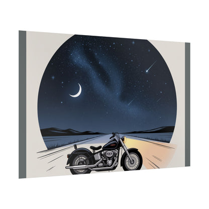 Motorcycle Night Sky Rolled Posters