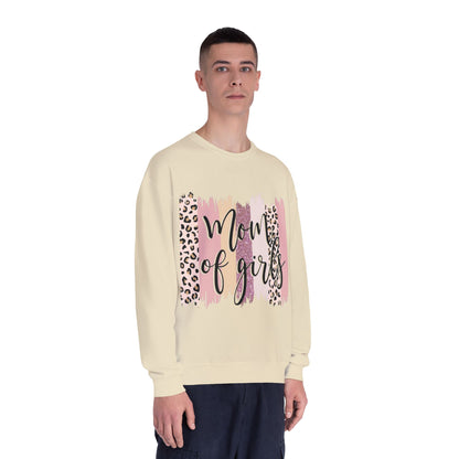 Mom of Girls Leopard Brushstroke Crewneck Sweatshirt