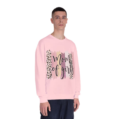 Mom of Girls Leopard Brushstroke Crewneck Sweatshirt
