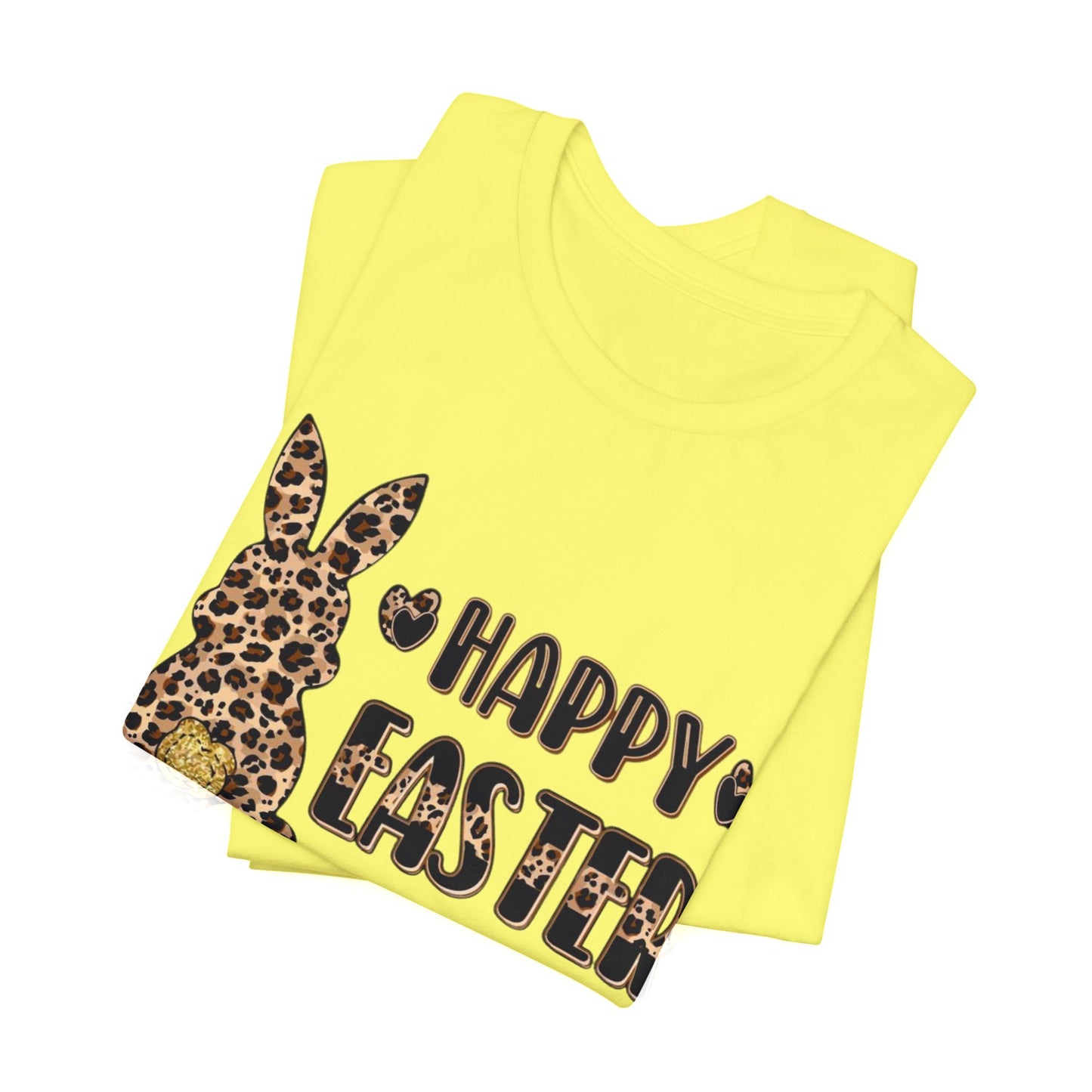 Leopard Print 'Happy Easter' Bunny Tee