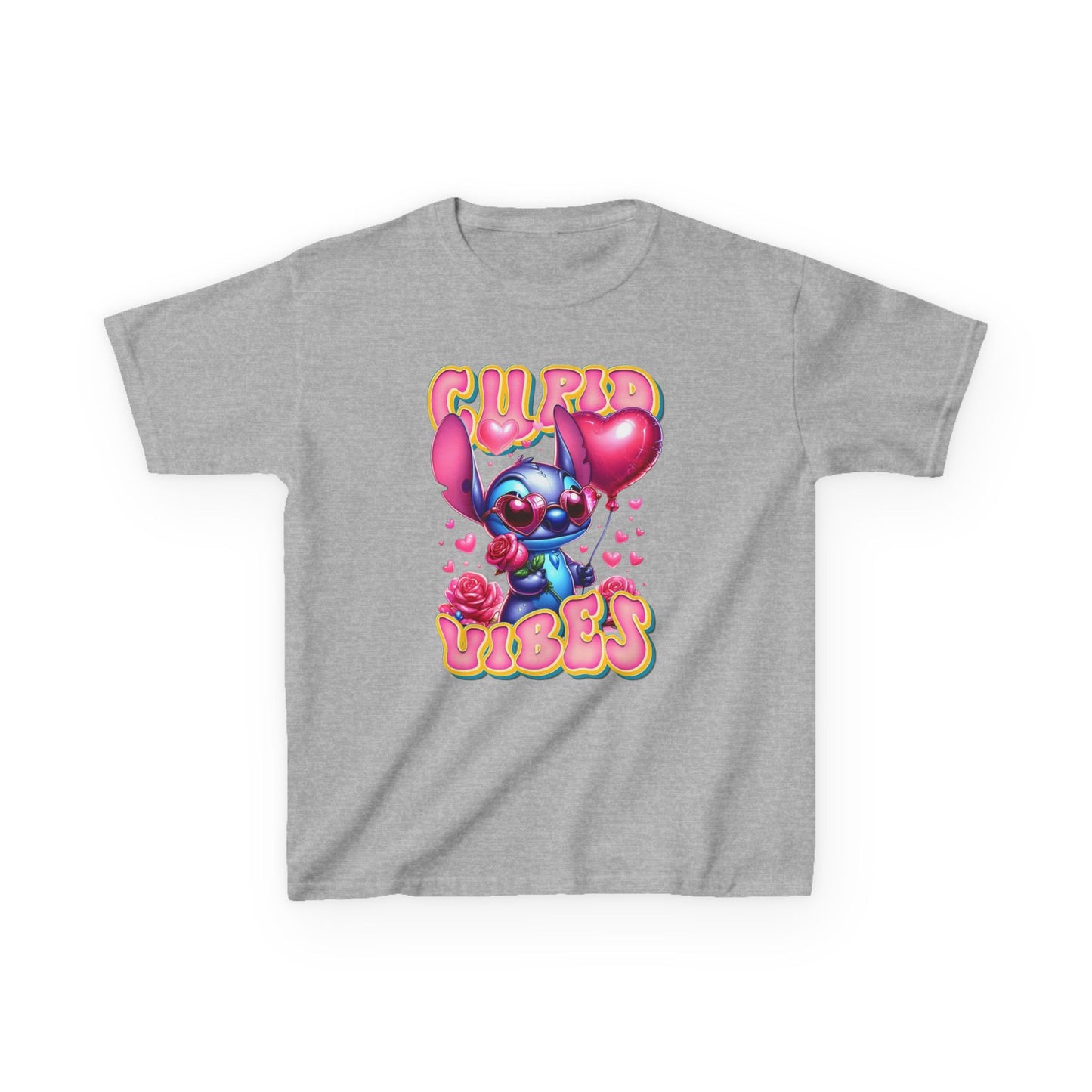 Kids Tee — 'Cupid Vibes' Cute Cartoon Cupid Character Valentine Shirt