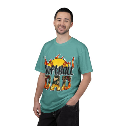 Softball Dad T-Shirt — Flaming Softball Design