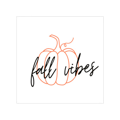 Fall Vibes Pumpkin Sticker for Outdoor Use, Halloween Decor, Laptop Decal, Thanksgiving Party Favor, Seasonal Car Decoration