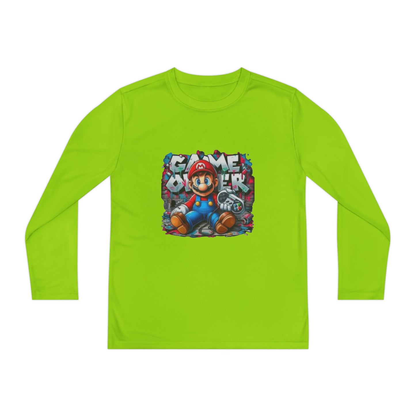 "Game Over" Graphic Youth Long Sleeve Gamer Character Tee