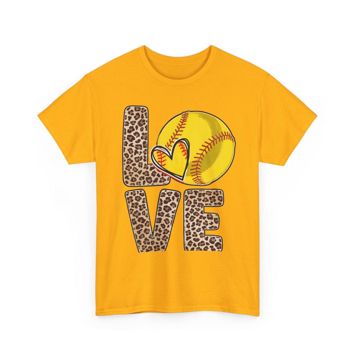 Softball Love Leopard Print T-Shirt