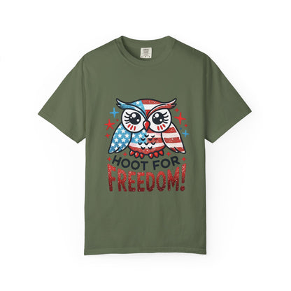 Patriotic 'Hoot for Freedom' Owl T-Shirt