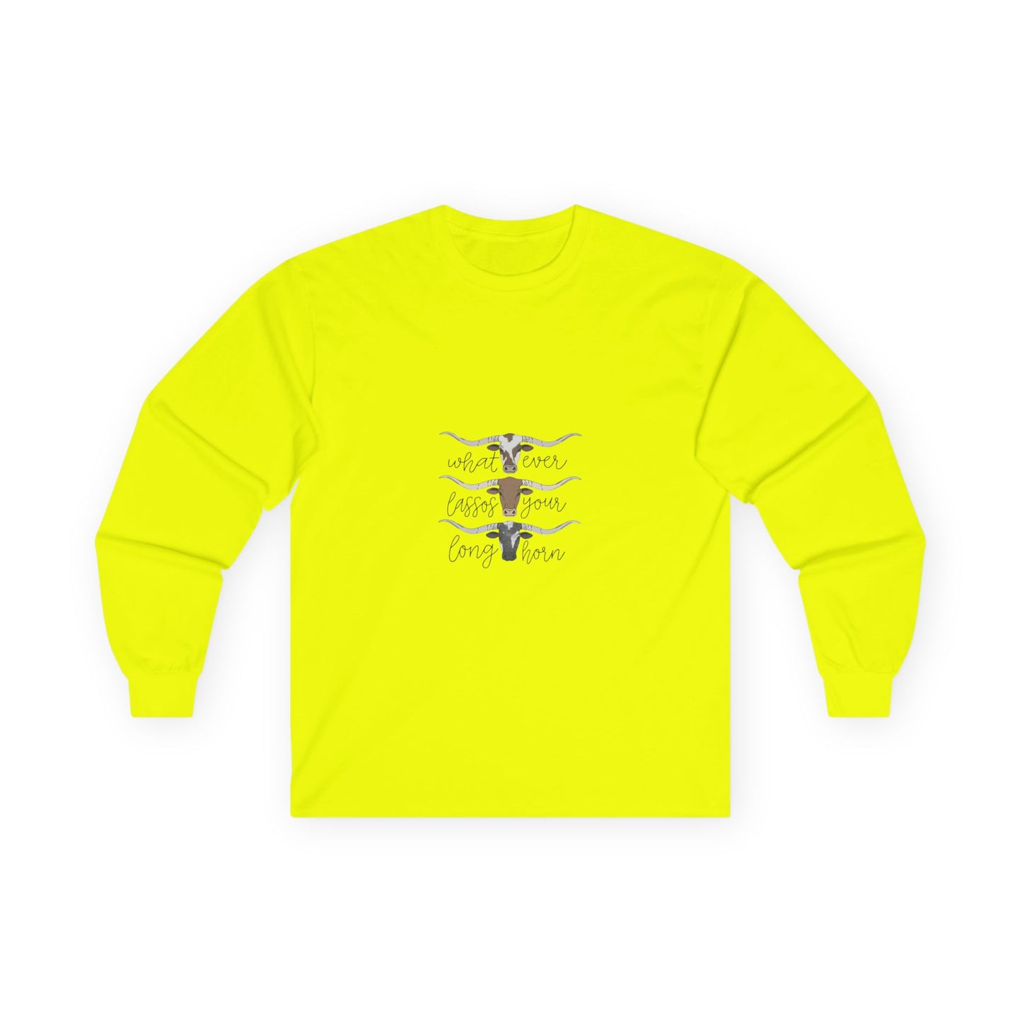 Longhorn Trio Long Sleeve Tee – 'Stay Humble Hustle Hard' Western Graphic