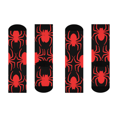 Spider Pattern Cushioned Crew Socks