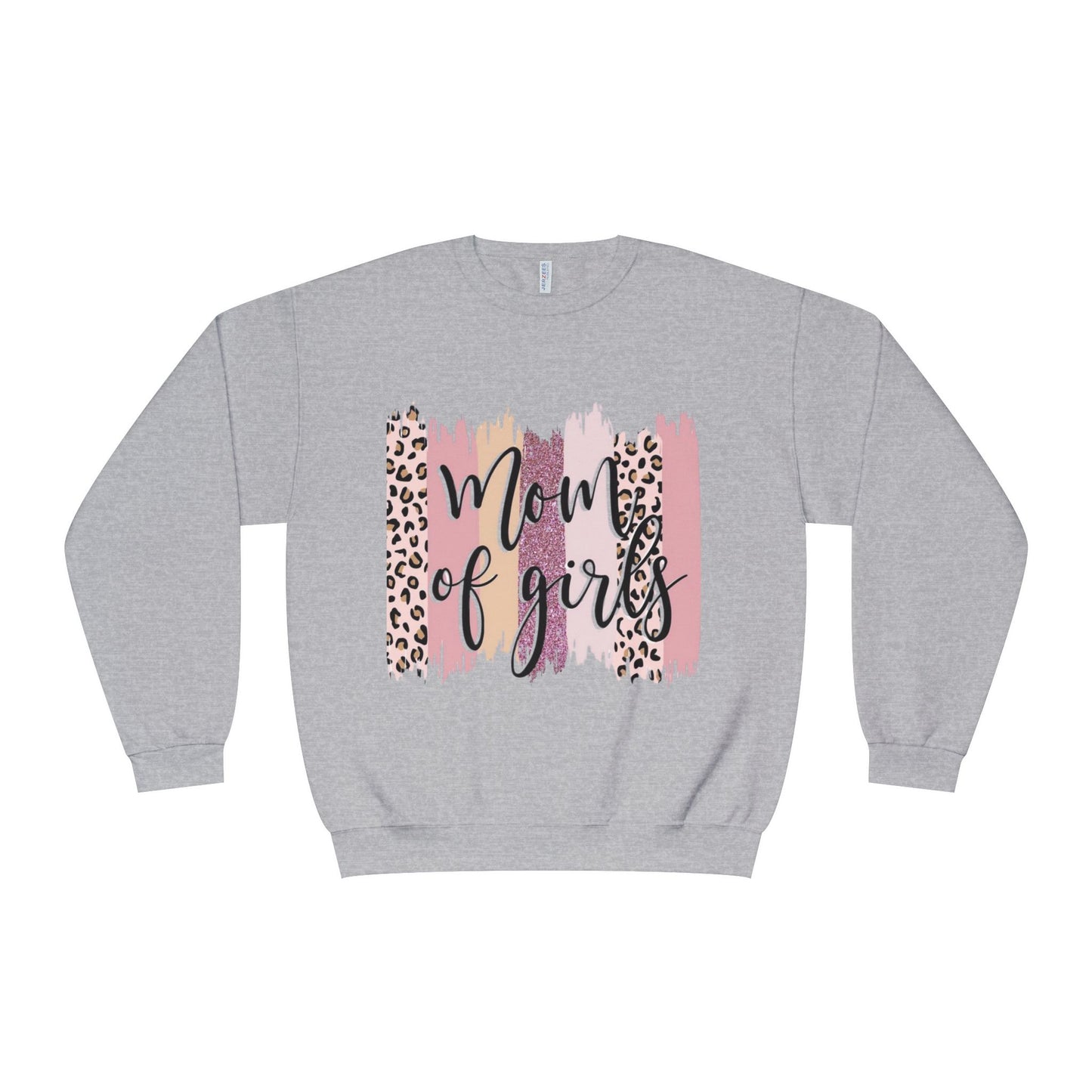 Mom of Girls Leopard Brushstroke Crewneck Sweatshirt