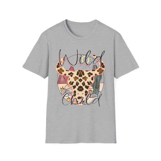 Desert Leopard Cow Skull T-Shirt — Southwestern Sun-Soaked Graphic Tee