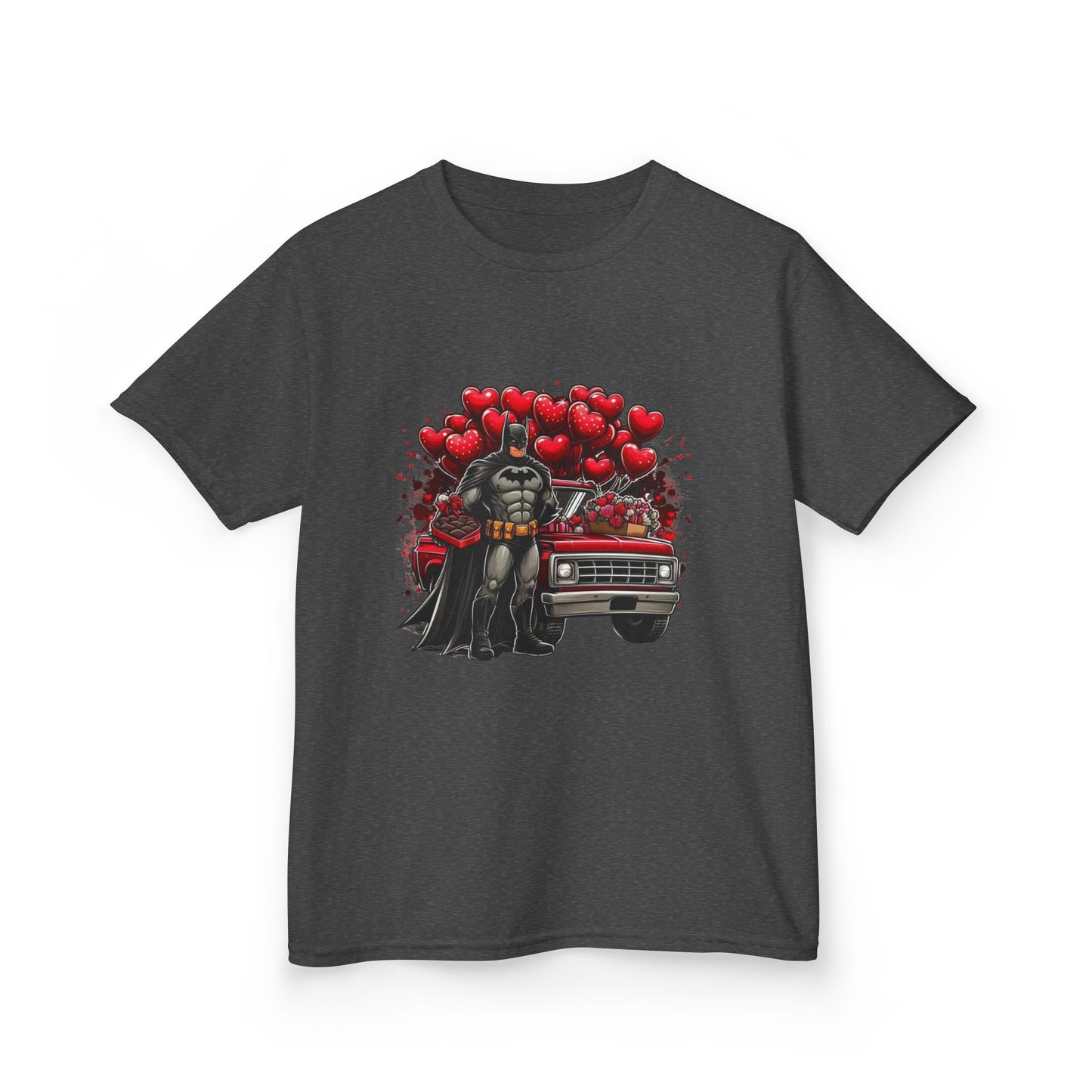Kids Vader Valentine T‑Shirt — Darth Vader with Hearts and Vintage Car