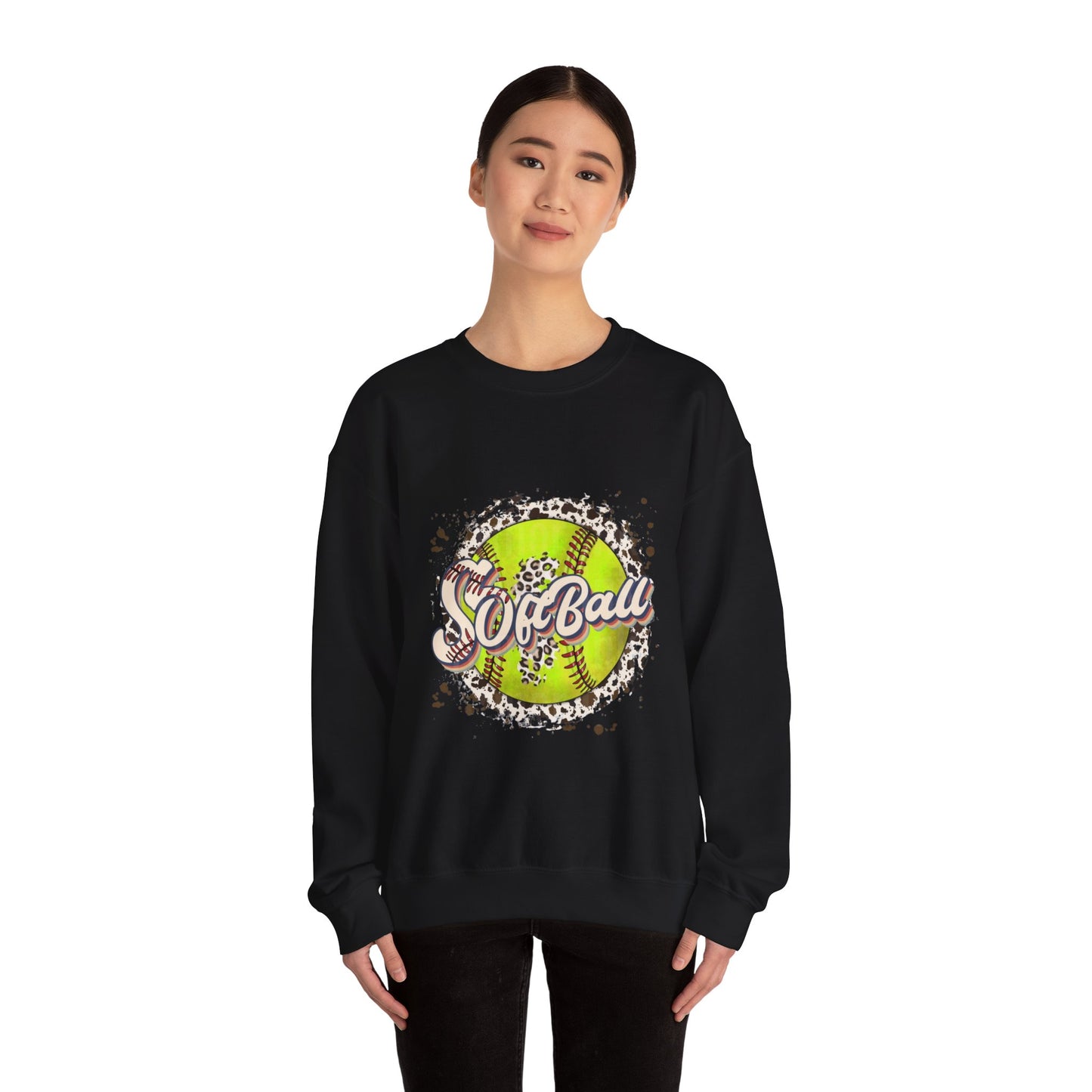 Softball Graphic Crewneck Sweatshirt – Neon Softball Design