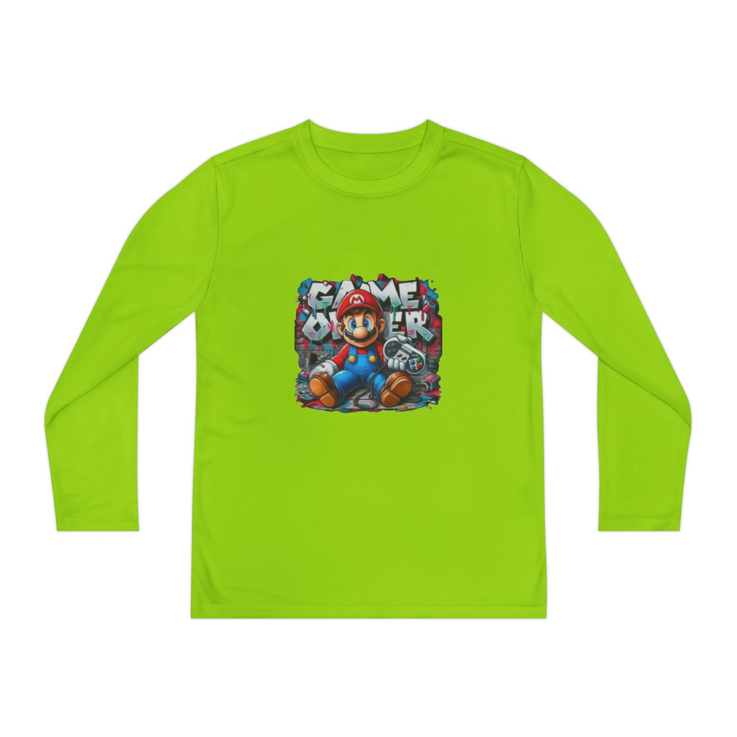 "Game Over" Graphic Youth Long Sleeve Gamer Character Tee