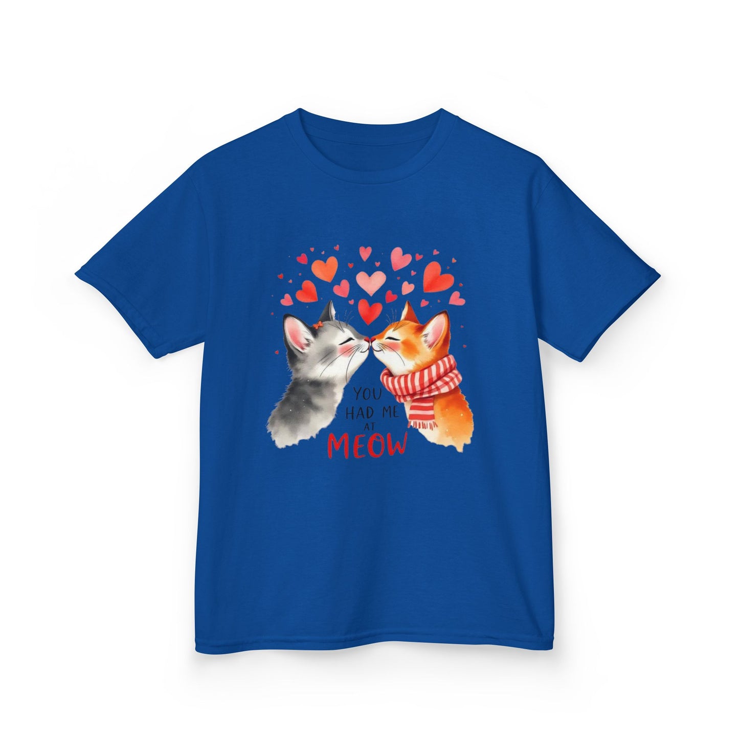 Kids Tee — Cute Cats 'You Had Me at Meow' Valentine Shirt