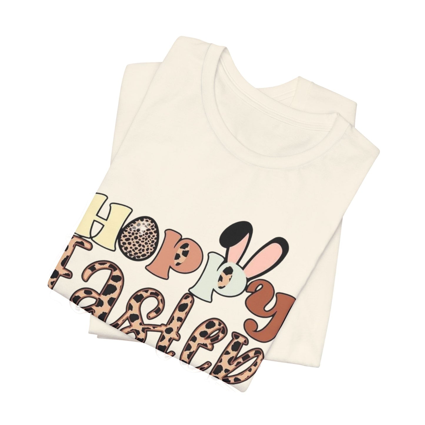 Happy Easter Leopard Print Tee — Cute Bunny Egg Holiday T-Shirt