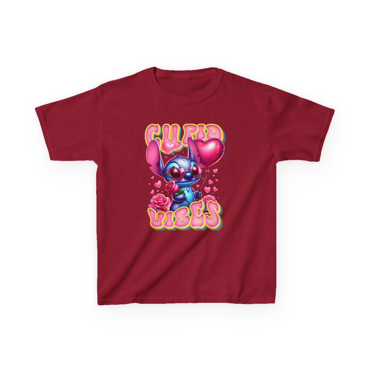 Kids Tee — 'Cupid Vibes' Cute Cartoon Cupid Character Valentine Shirt