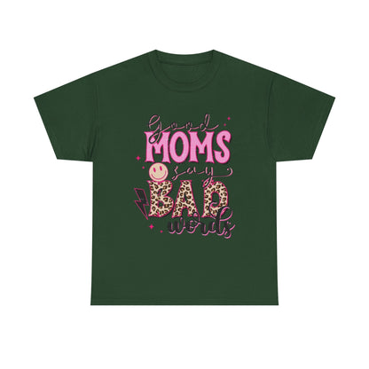 T-Shirt — "Good Moms Say Bad Words" Pink Leopard Graphic Mother's Day Tee