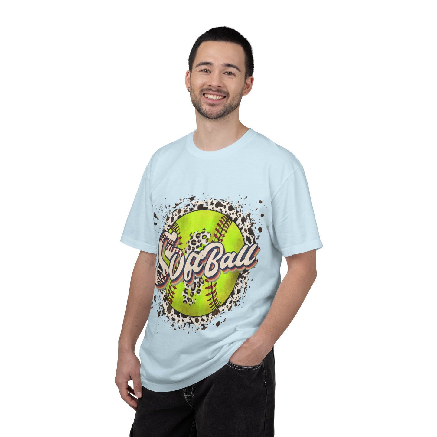 Softball Vintage Graphic T-Shirt — Neon Softball Logo Tee