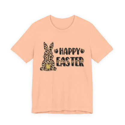 Leopard Print 'Happy Easter' Bunny Tee