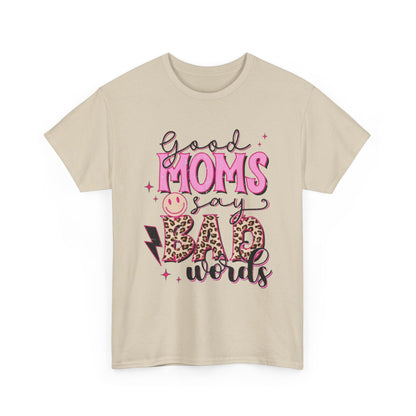 T-Shirt — "Good Moms Say Bad Words" Pink Leopard Graphic Mother's Day Tee