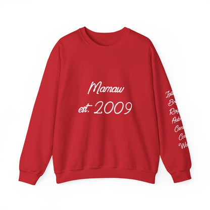 Mamaw Est. 2009 Crewneck Sweatshirt — Personalized Grandma Gift