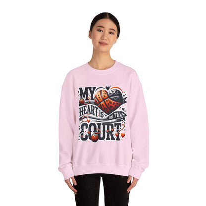 Basketball 'My ❤️Is On That Court' Crewneck Sweatshirt