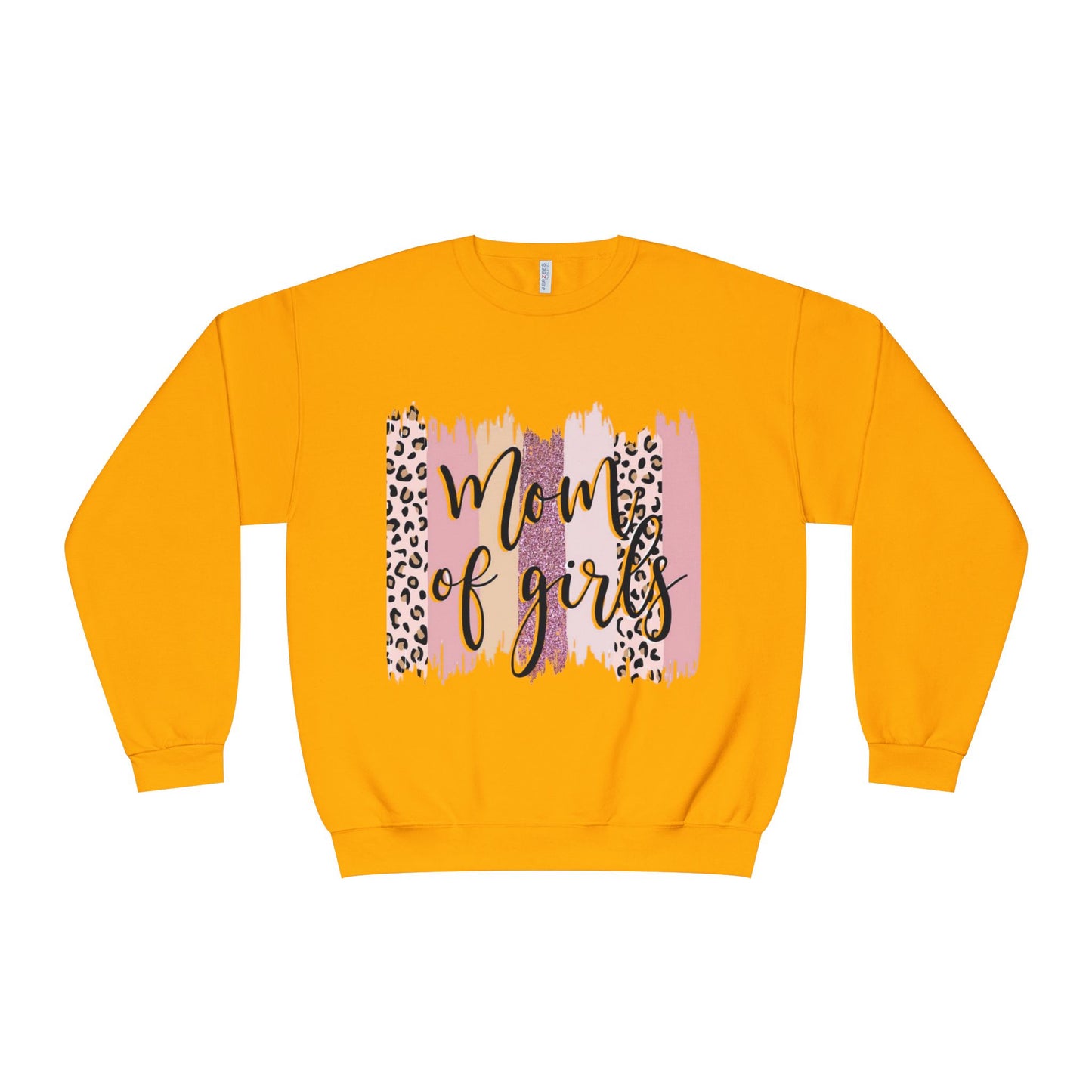 Mom of Girls Leopard Brushstroke Crewneck Sweatshirt