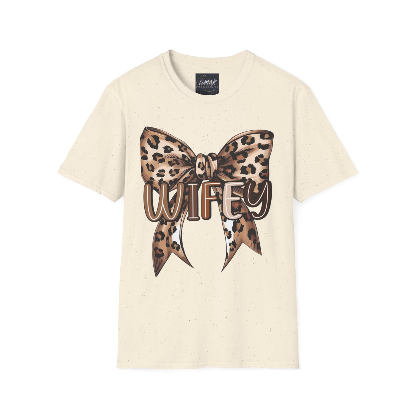 Wifey Leopard Bow T-Shirt — 'WIFEY' Leopard Print Bow Tee