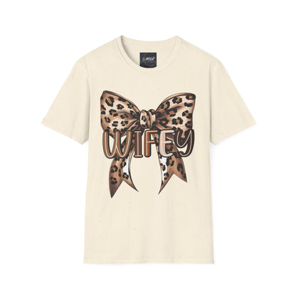 Wifey Leopard Bow T-Shirt — 'WIFEY' Leopard Print Bow Tee